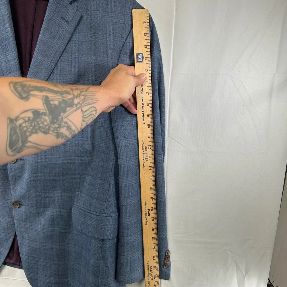 Cremieux Sport Coat Mens 46R Blue Glen Plaid Loro Piana Wool Blazer Canada